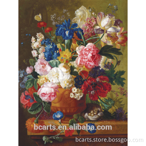 Beautiful flower designs fabric painting on matte fabric canvas